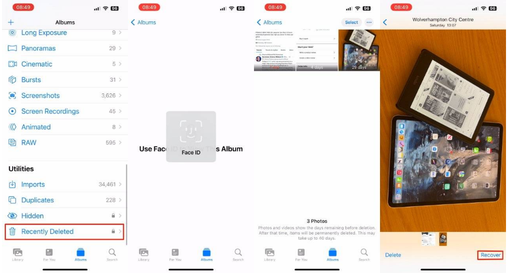 青阳苹果14维修分享 iPhone14 上恢复已删除的照片 